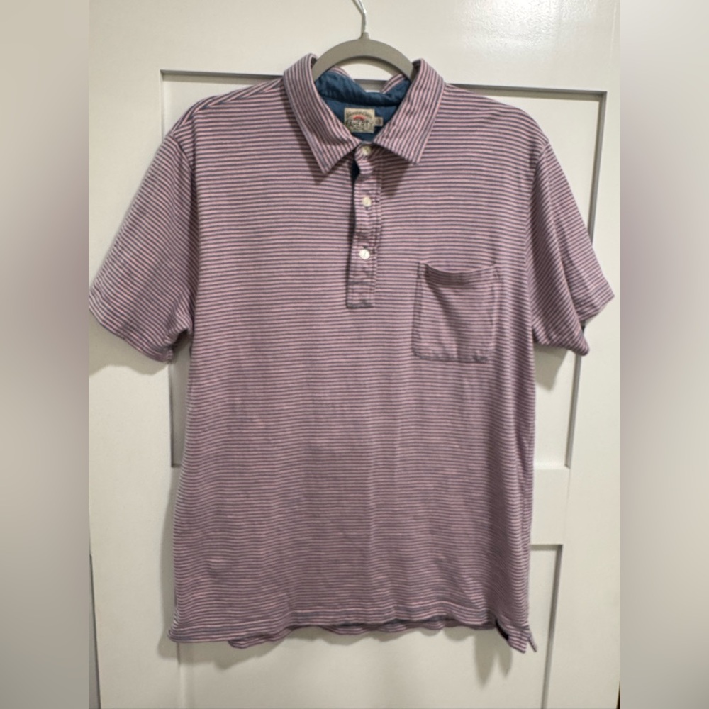 Faherty Purple and White Polo Shirt Soft Casual Style